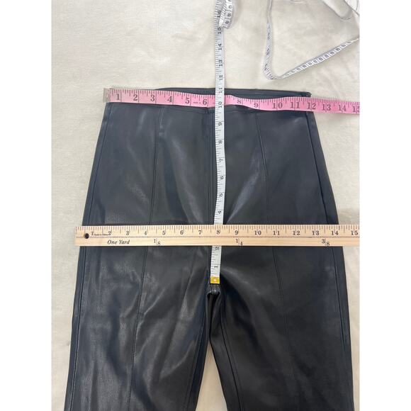 Free People We The Free Spitfire Stacked Faux Leather Pants Black Boho Festival - Picture 9 of 10